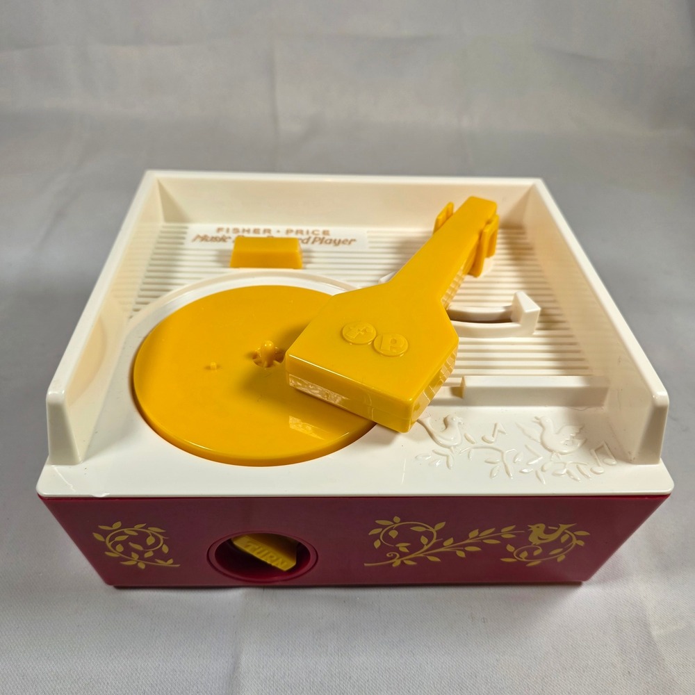 Fisher-Price Music Box Record Player Red Basic‎ Fun Retro Wind Up Toy 2014 WORKS